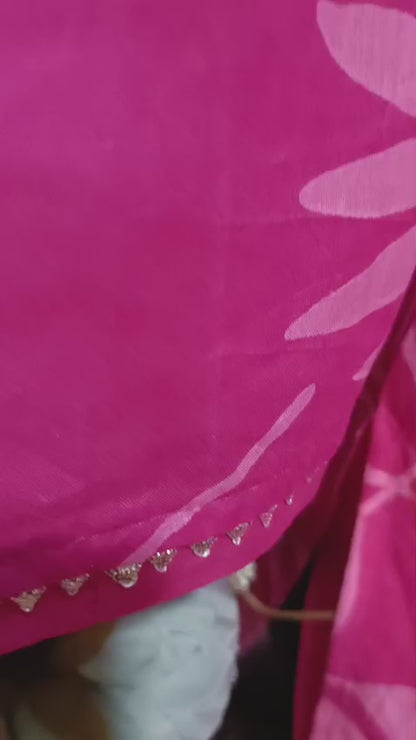 Elegant Pink Printed Suit In Luxurious Soft Cotton