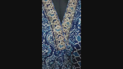 Elegant Hand Block Cotton Printed Cotton Suit in Indigo