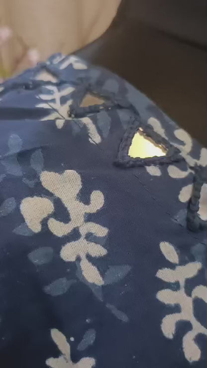 Beautiful Navy Blue Hand Block Print Kurta Set