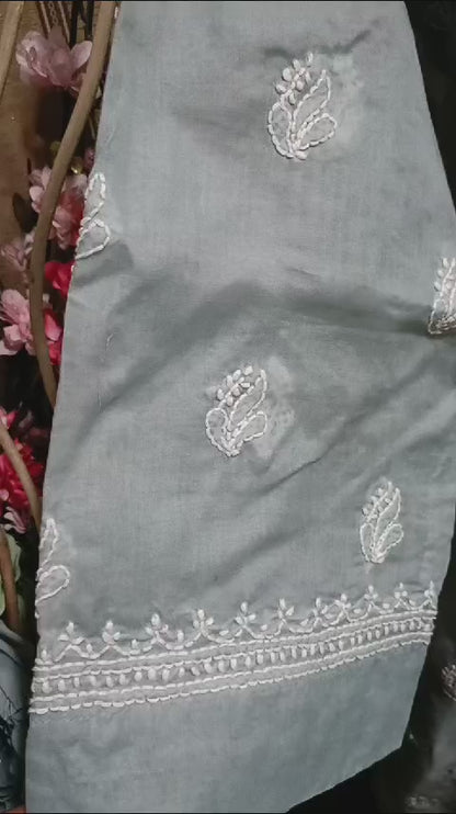 Pure Voil Cotton Hand Jaali luchnowi Kurti
