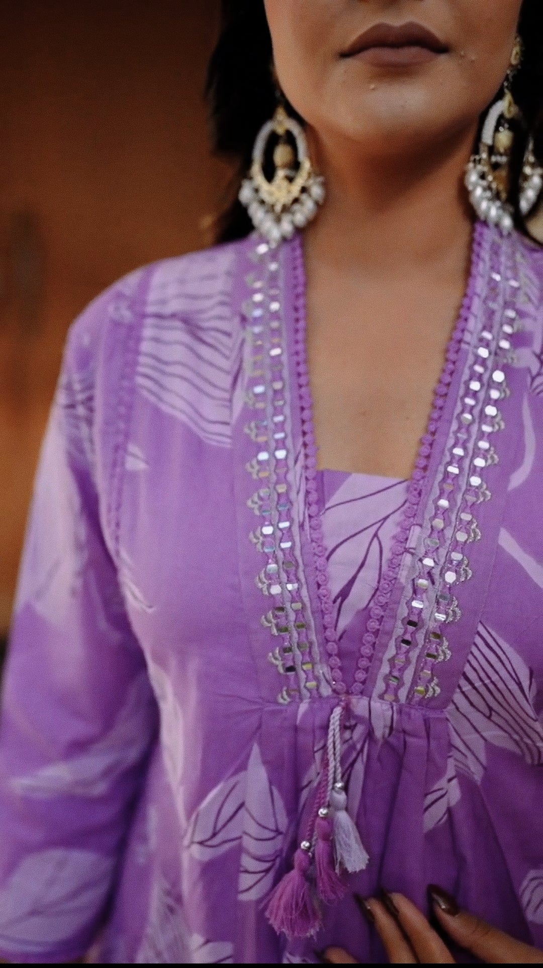 Beautiful Lilac Anarkali Suit Set