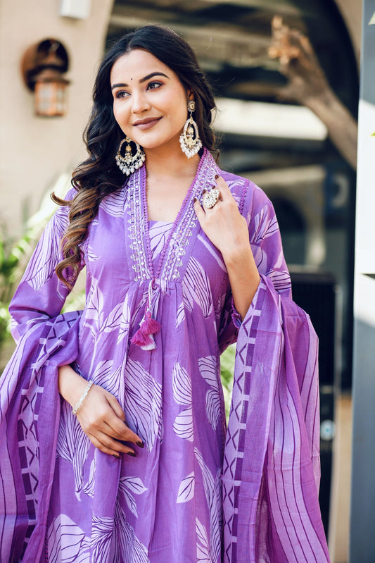 Beautiful Lilac Anarkali Suit Set